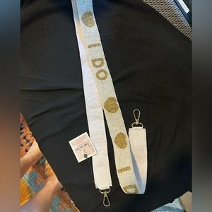 beaded crossbody strap “i do” with hearts